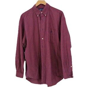 Ralph Lauren Shirt Size Large Button Down Pony Long Sleeve Red Plaid Big Shirt